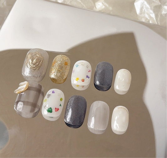 Elegant Mosaic Glow - PressOn Perfection