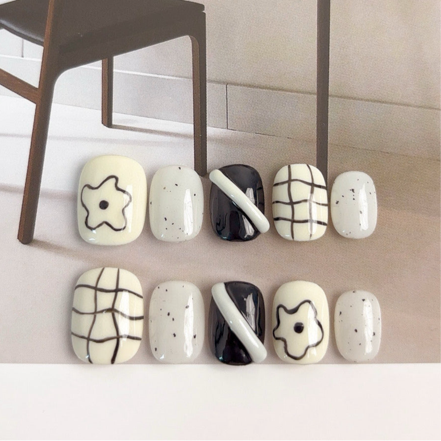 Minimalist Monochrome Chic - PressOn Perfection