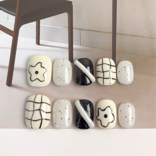 Minimalist Monochrome Chic - PressOn Perfection