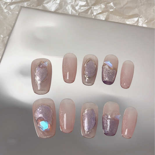 Moonlit Crystal Elegance - PressOn Perfection