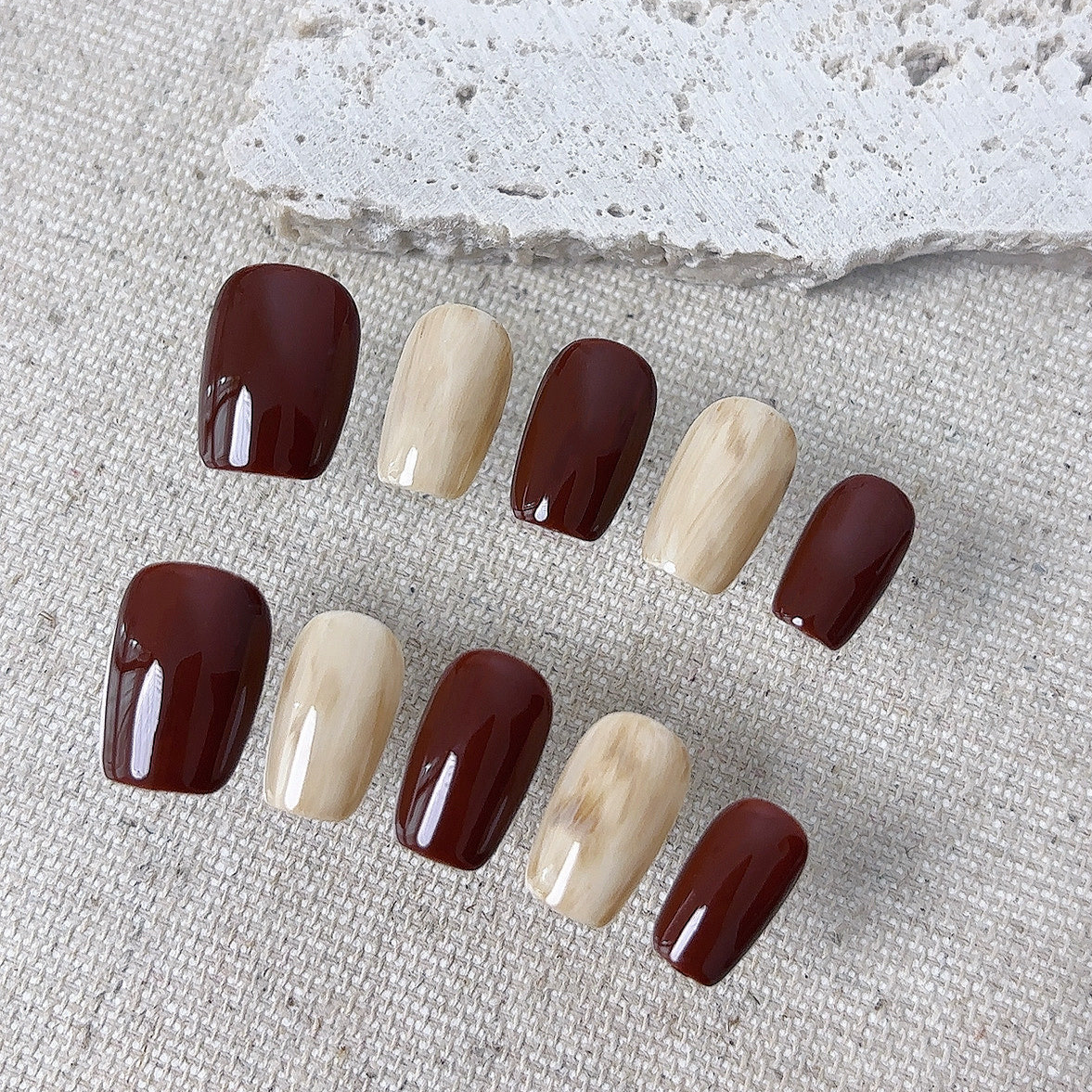 Rustic Elegance Duo - PressOn Perfection